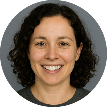 Smiling woman with curly hair, property manager and repeat customer.